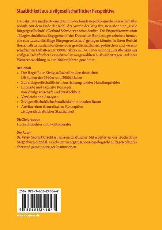 Produktbild: Staatlichkeit aus zivilgesellschaftlicher Perspektive
