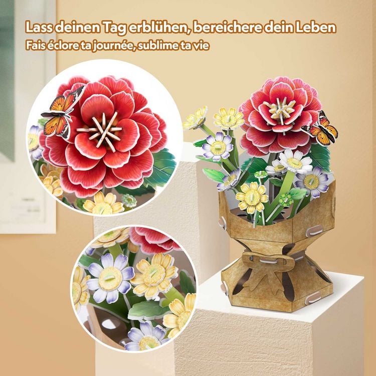Produktbild: CUBICFUN - 3D Puzzle Blumentopf Kamelie 109 Teile