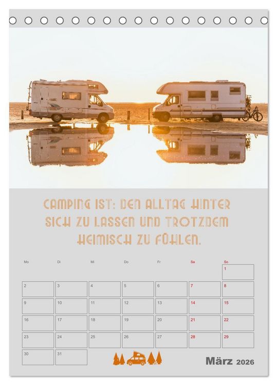 Produktbild: Camping - Hotel kann jeder! (Tischkalender 2026 DIN A5 hoch), CALVENDO Monatskalender