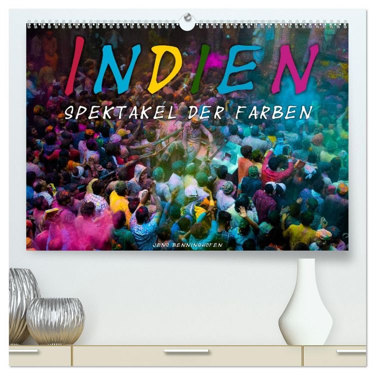 Produktbild: Indien - Spektakel der Farben (hochwertiger Premium Wandkalender 2026 DIN A2 quer), Kunstdruck in Hochglanz