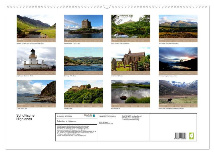 Produktbild: Schottische Highlands (Wandkalender 2026 DIN A2 quer), CALVENDO Monatskalender