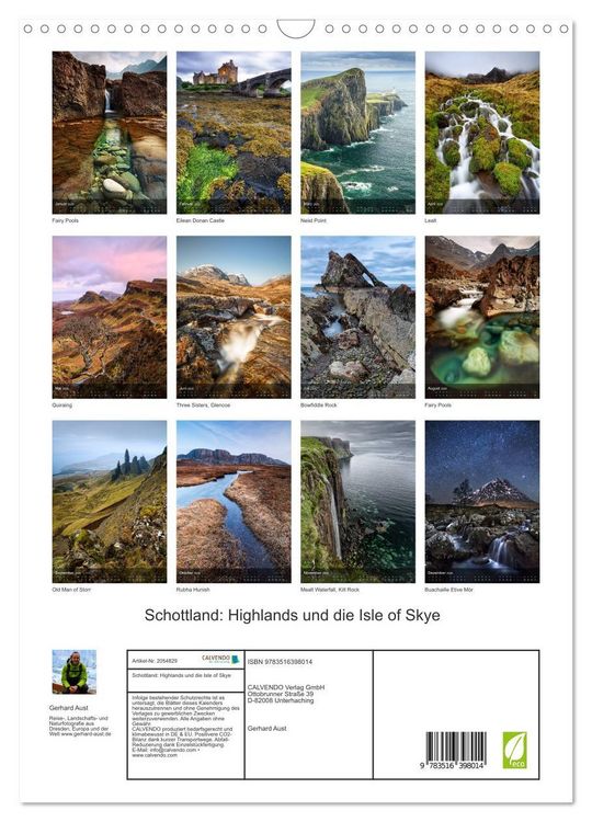 Produktbild: Schottland: Highlands und die Isle of Skye (Wandkalender 2026 DIN A3 hoch), CALVENDO Monatskalender