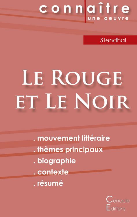 Produktbild: Fiche de lecture Le Rouge et le Noir de Stendhal (Analyse litt&eacute;raire de r&eacute;f&eacute;rence et r&eacute;sum&eacute; complet)