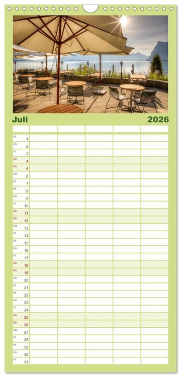 Produktbild: Familienplaner 2026 - Vierwaldst&auml;ttersee mit 5 Spalten (Wandkalender, 21 x 45 cm) CALVENDO