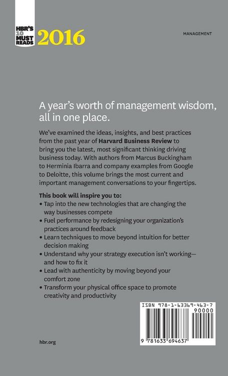Produktbild: HBR's 10 Must Reads 2016