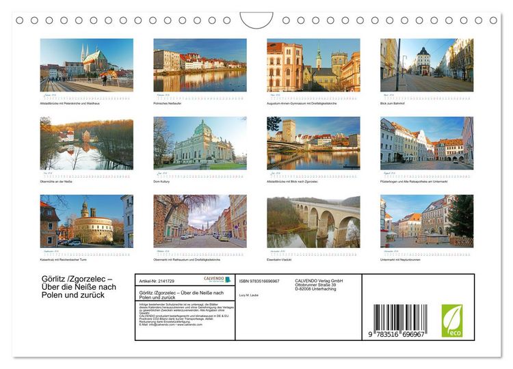 Produktbild: G&ouml;rlitz /Zgorzelec &ndash; &Uuml;ber die Nei&szlig;e nach Polen und zur&uuml;ck (Wandkalender 2026 DIN A4 quer), CALVENDO Monatskalender
