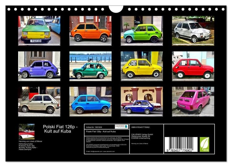 Produktbild: Polski Fiat 126p - Kult auf Kuba (Wandkalender 2026 DIN A4 quer), CALVENDO Monatskalender