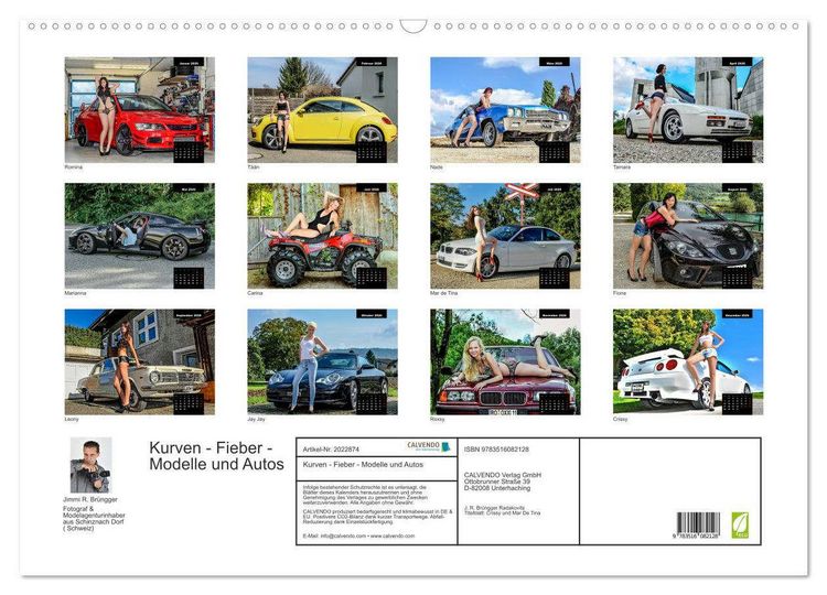 Produktbild: Kurven - Fieber - Modelle und Autos (Wandkalender 2026 DIN A2 quer), CALVENDO Monatskalender