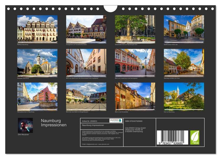 Produktbild: Naumburg Impressionen (Wandkalender 2026 DIN A4 quer), CALVENDO Monatskalender
