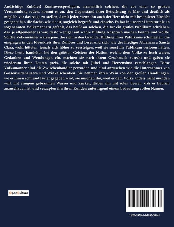 Produktbild: Kontrovers-Predigt Ueber H. Clauren und den Mann im Mond Gehalten Vor dem Deutschen Publikum in der Herbstmesse 1827
