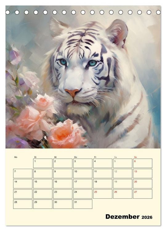 Produktbild: Raubkatzen. Zauberhafte Aquarelle (Tischkalender 2026 DIN A5 hoch), CALVENDO Monatskalender
