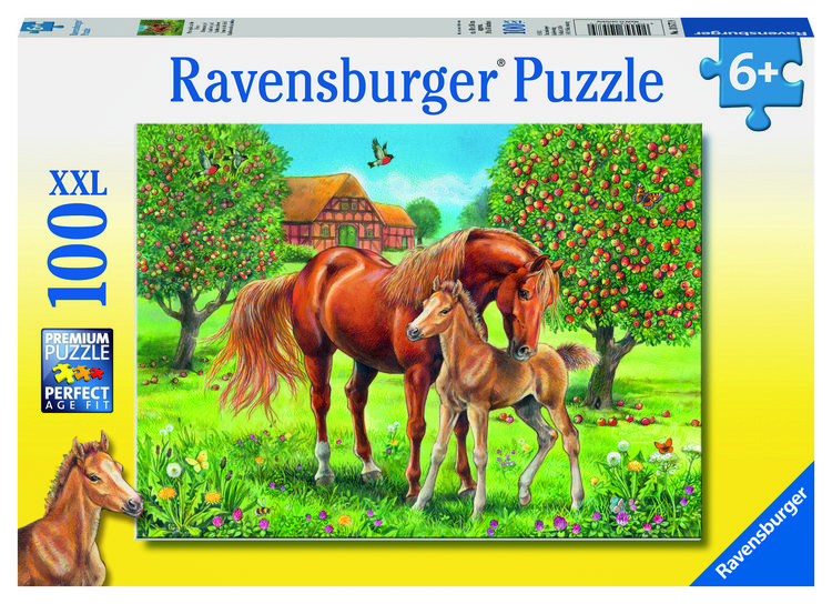 Produktbild: Puzzle Ravensburger Pferdegl&uuml;ck auf der Wiese 100 Teile XXL
