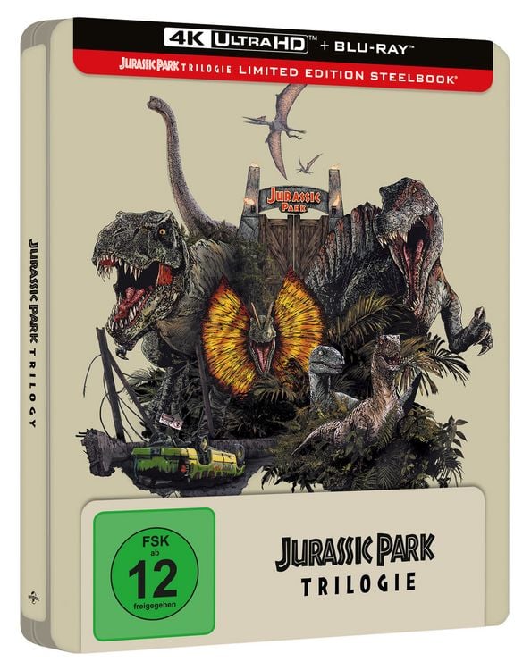 Produktbild: Jurassic Park - Trilogie - Steelbook - Limited Edition (4K Ultra HD) (+ Blu-ray)