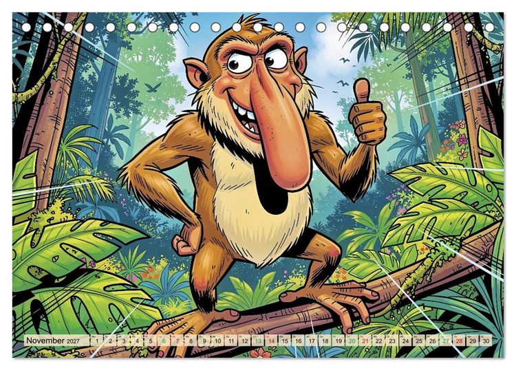 Produktbild: Lustige Nasenaffen - Comic (Tischkalender 2027 DIN A5 quer), CALVENDO Monatskalender
