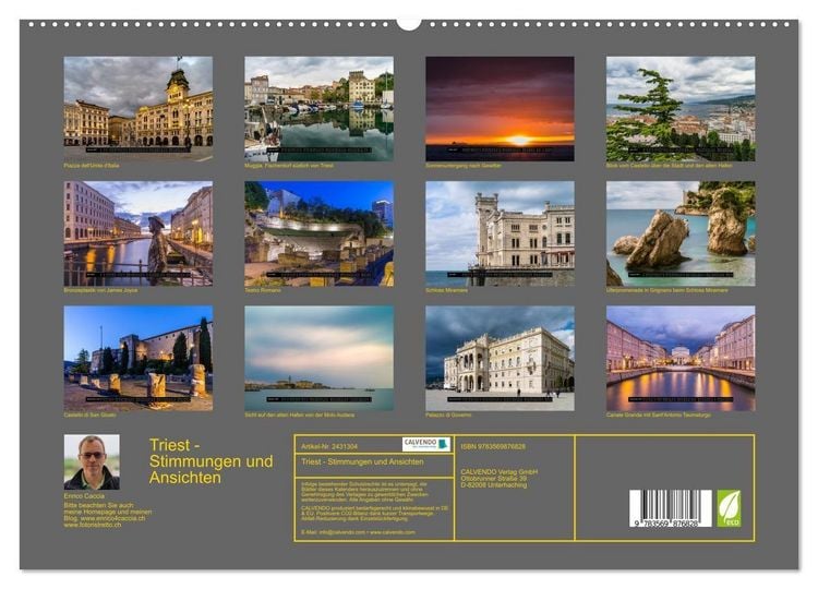 Produktbild: Triest - Stimmungen und Ansichten (hochwertiger Premium Wandkalender 2027 DIN A2 quer), Kunstdruck in Hochglanz