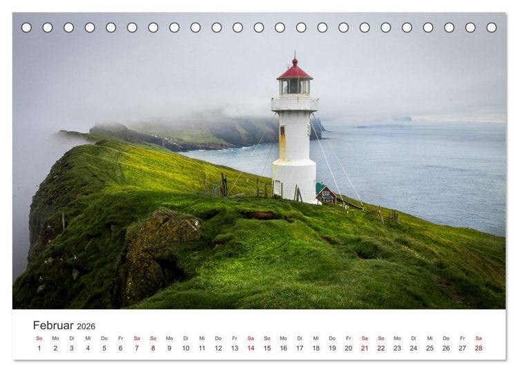 Produktbild: F&auml;r&ouml;er Inseln - Geheimnisvolle Inseln im Nordatlantik (Tischkalender 2026 DIN A5 quer), CALVENDO Monatskalender