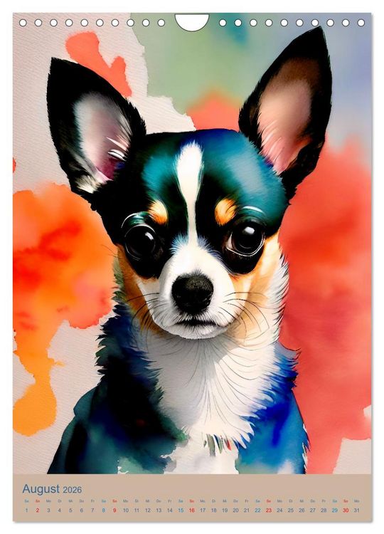 Produktbild: Chihuahuas. Kunstvolle Portr&auml;ts der kleinen Hunde (Wandkalender 2026 DIN A4 hoch), CALVENDO Monatskalender