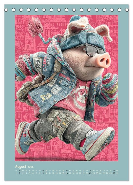 Produktbild: Street Hogz. Charakterschweine mit Haltung (Tischkalender 2026 DIN A5 hoch), CALVENDO Monatskalender
