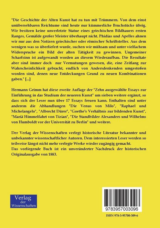 Produktbild: Zehn ausgew&auml;hlte Essays zur Einf&uuml;hrung in das Studium der neueren Kunst