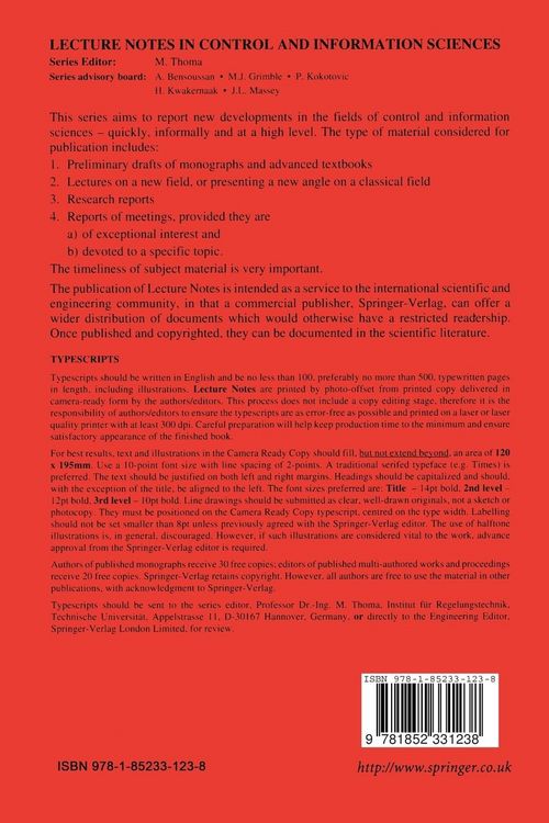 Produktbild: Progress in System and Robot Analysis and Control Design