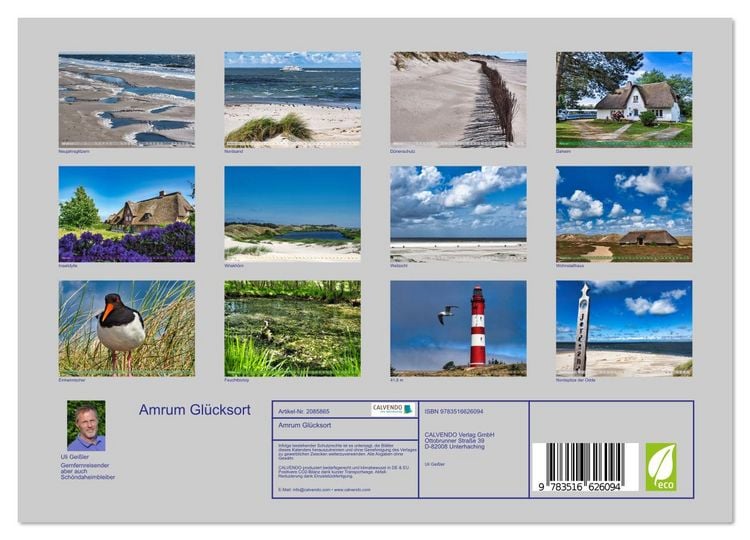 Produktbild: Amrum Gl&uuml;cksort (Wandkalender 2026 DIN A4 quer), CALVENDO Monatskalender