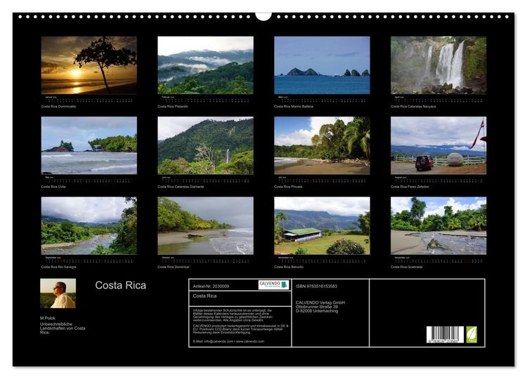 Produktbild: Costa Rica (Wandkalender 2026 DIN A2 quer), CALVENDO Monatskalender