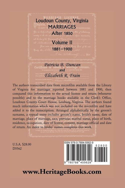 Produktbild: Loudoun County, Virginia Marriages After 1850