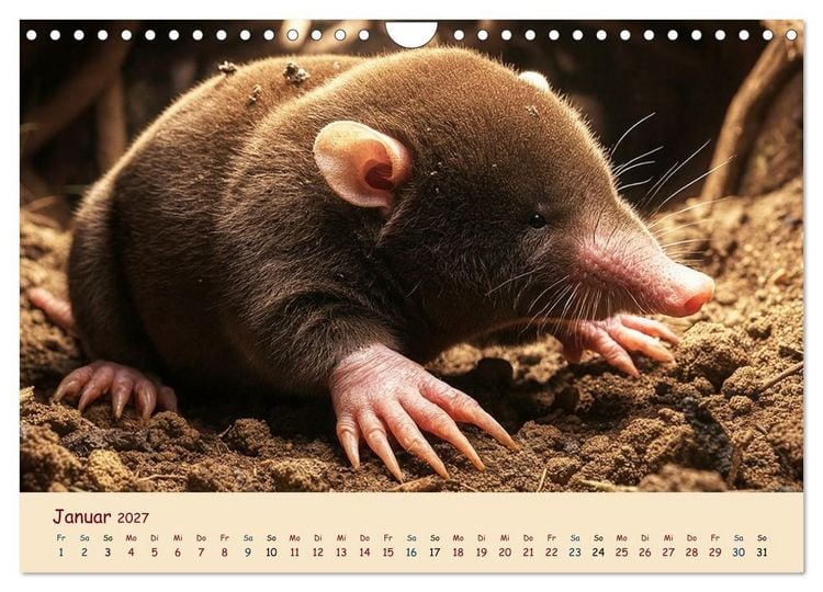 Produktbild: Im Reich der Tunnelbauer - Maulw&uuml;rfe und Nacktmulle, Leben im Verborgenen (Wandkalender 2027 DIN A4 quer), CALVENDO Monatskalender