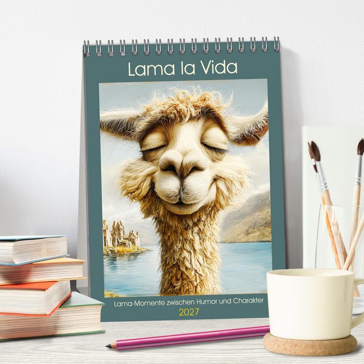 Produktbild: Lama la Vida. Lama-Momente zwischen Humor und Charakter (Tischkalender 2027 DIN A5 hoch), CALVENDO Monatskalender