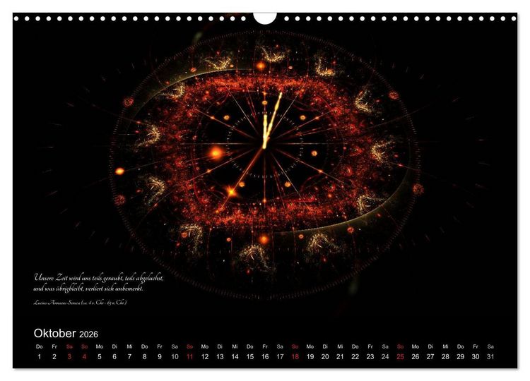 Produktbild: Zeit 2026 - Grafiken und Zitate (Wandkalender 2026 DIN A3 quer), CALVENDO Monatskalender