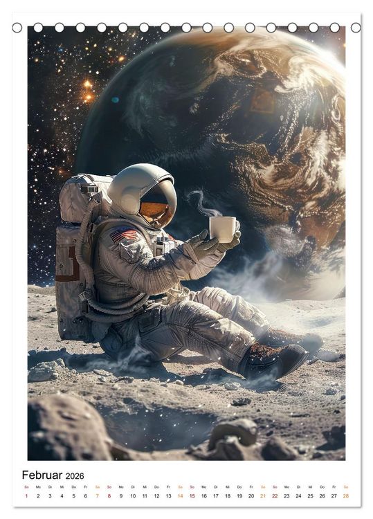 Produktbild: Astronauten - viel los im All (Tischkalender 2026 DIN A5 hoch), CALVENDO Monatskalender