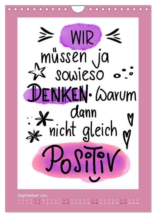 Produktbild: Nachgedacht-Spr&uuml;che und Zitate (Wandkalender 2026 DIN A4 hoch), CALVENDO Monatskalender