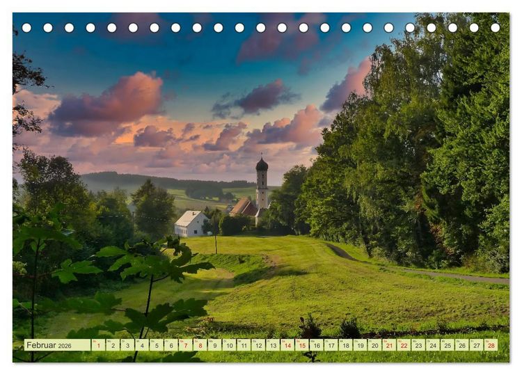 Produktbild: Die Stauden, Kirchen und Kapellen im Naturpark Augsburg westliche W&auml;lder (Tischkalender 2026 DIN A5 quer), CALVENDO Monatskalender