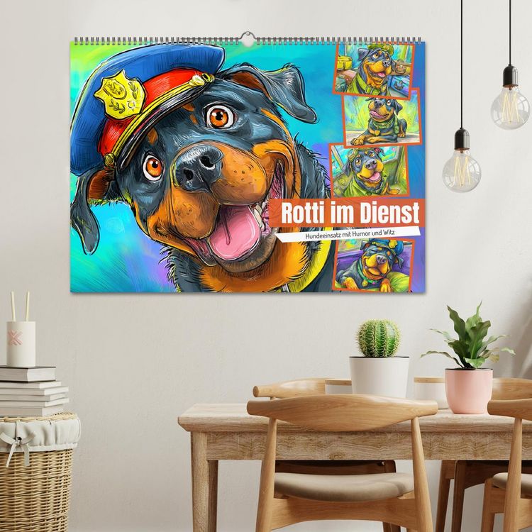Produktbild: Rotti im Dienst. Hundeeinsatz mit Humor und Witz (Wandkalender 2026 DIN A2 quer), CALVENDO Monatskalender