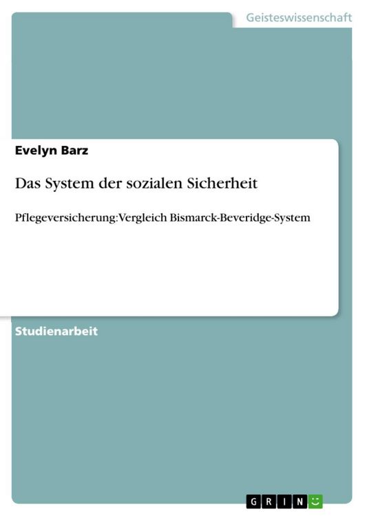 Produktbild: Das System der sozialen Sicherheit