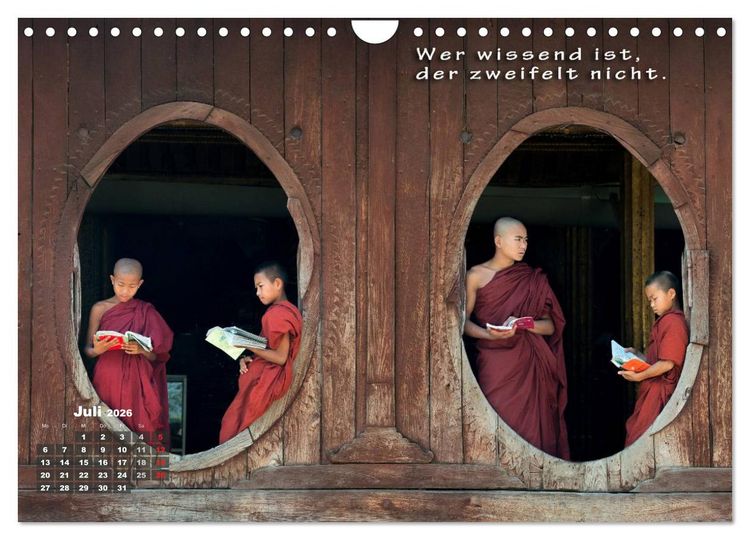Produktbild: BUDDHAS WEISHEITEN - Balsam f&uuml;r die Seele (Wandkalender 2026 DIN A4 quer), CALVENDO Monatskalender