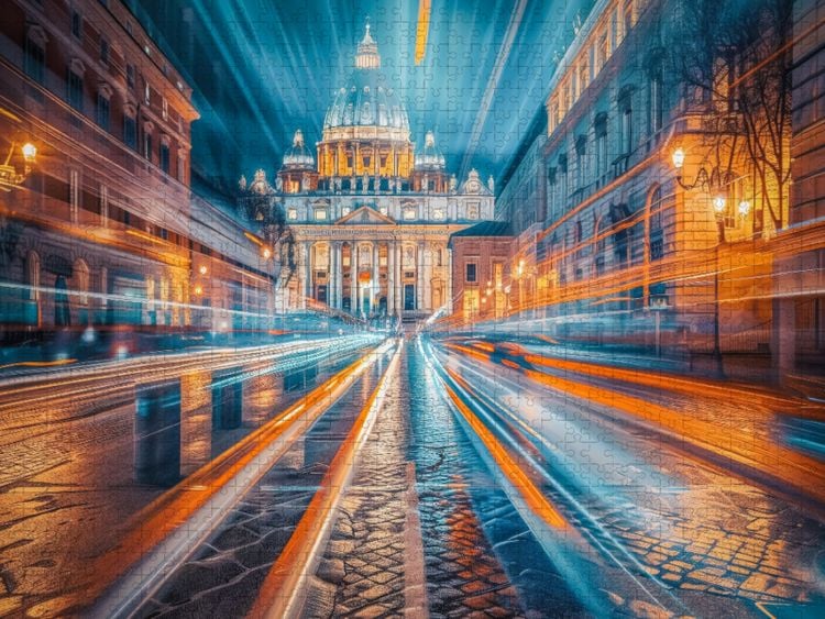 Produktbild: CALVENDO Puzzle Der Petersdom in Rom - Phantasmagorisch | 1000 Teile Lege-Gr&ouml;&szlig;e 64x48cm Foto-Puzzle f&uuml;r gl&uuml;ckliche Stunden