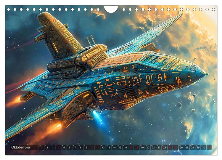 Produktbild: Raumschiffe - Im Universum durch Raum und Zeit (Wandkalender 2026 DIN A4 quer), CALVENDO Monatskalender