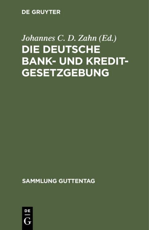 Produktbild: Die deutsche Bank- und Kreditgesetzgebung