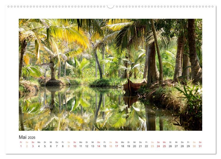 Produktbild: Kerala - Im S&uuml;den Indiens (hochwertiger Premium Wandkalender 2026 DIN A2 quer), Kunstdruck in Hochglanz