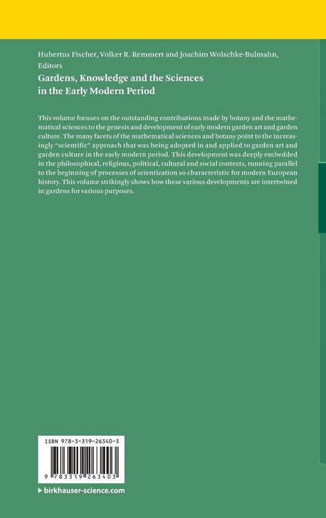 Produktbild: Gardens, Knowledge and the Sciences in the Early Modern Period