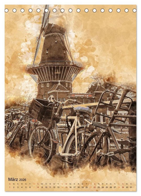 Produktbild: Fahrrad - Retro-Kalender (Tischkalender 2026 DIN A5 hoch), CALVENDO Monatskalender