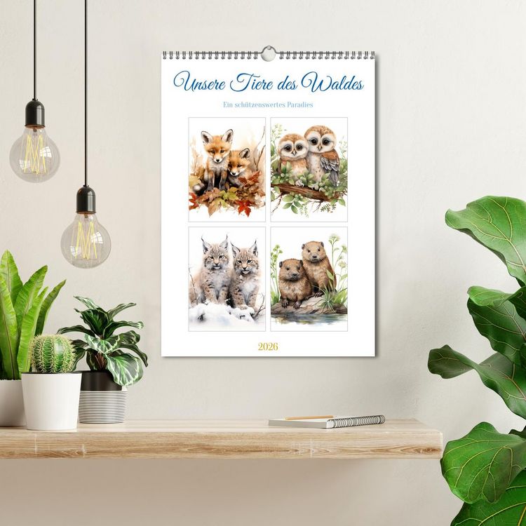 Produktbild: Unsere Tiere des Waldes (Wandkalender 2026 DIN A3 hoch), CALVENDO Monatskalender