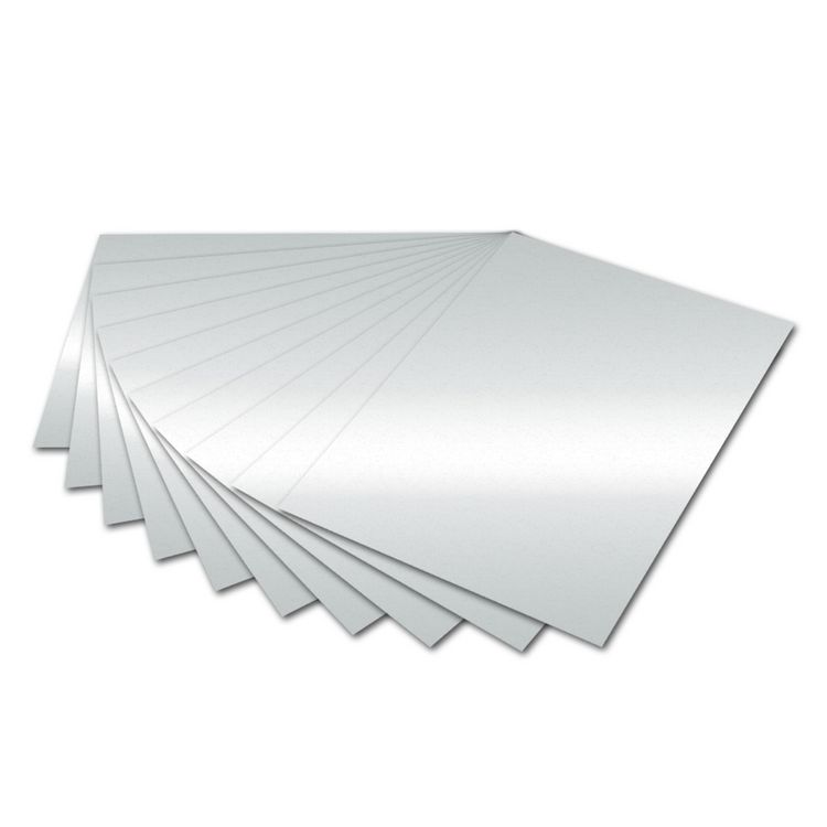 Produktbild: folia Tonzeichenpapier gl&auml;nzend silber 50x70cm 10 Blatt