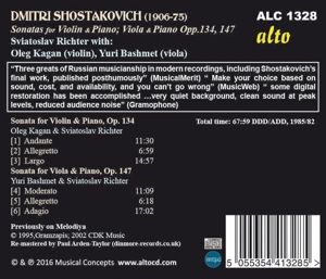 Produktbild: Violinsonate op.134/Bratschensonate op.147