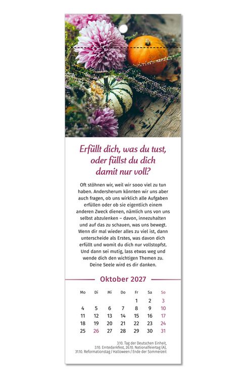 Produktbild: Der Lebensfreude-Lesezeichenkalender 2027