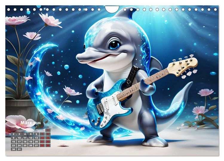 Produktbild: Tierische Gitarristen (Wandkalender 2026 DIN A4 quer), CALVENDO Monatskalender