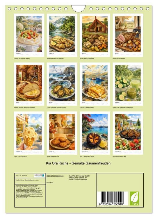 Produktbild: Kia Ora K&uuml;che - Gemalte Gaumenfreuden (Wandkalender 2027 DIN A4 hoch), CALVENDO Monatskalender
