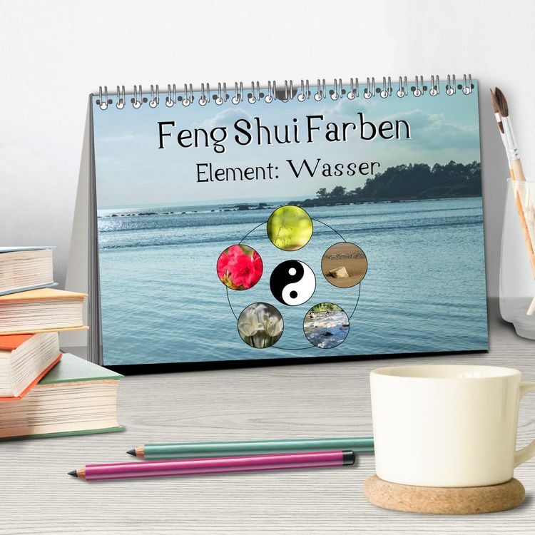 Produktbild: Feng Shui Farben - Element Wasser (Tischkalender 2026 DIN A5 quer), CALVENDO Monatskalender
