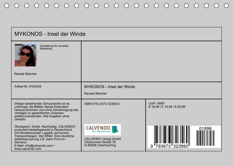 Produktbild: MYKONOS - Insel der Winde (Tischkalender 2022 DIN A5 quer)